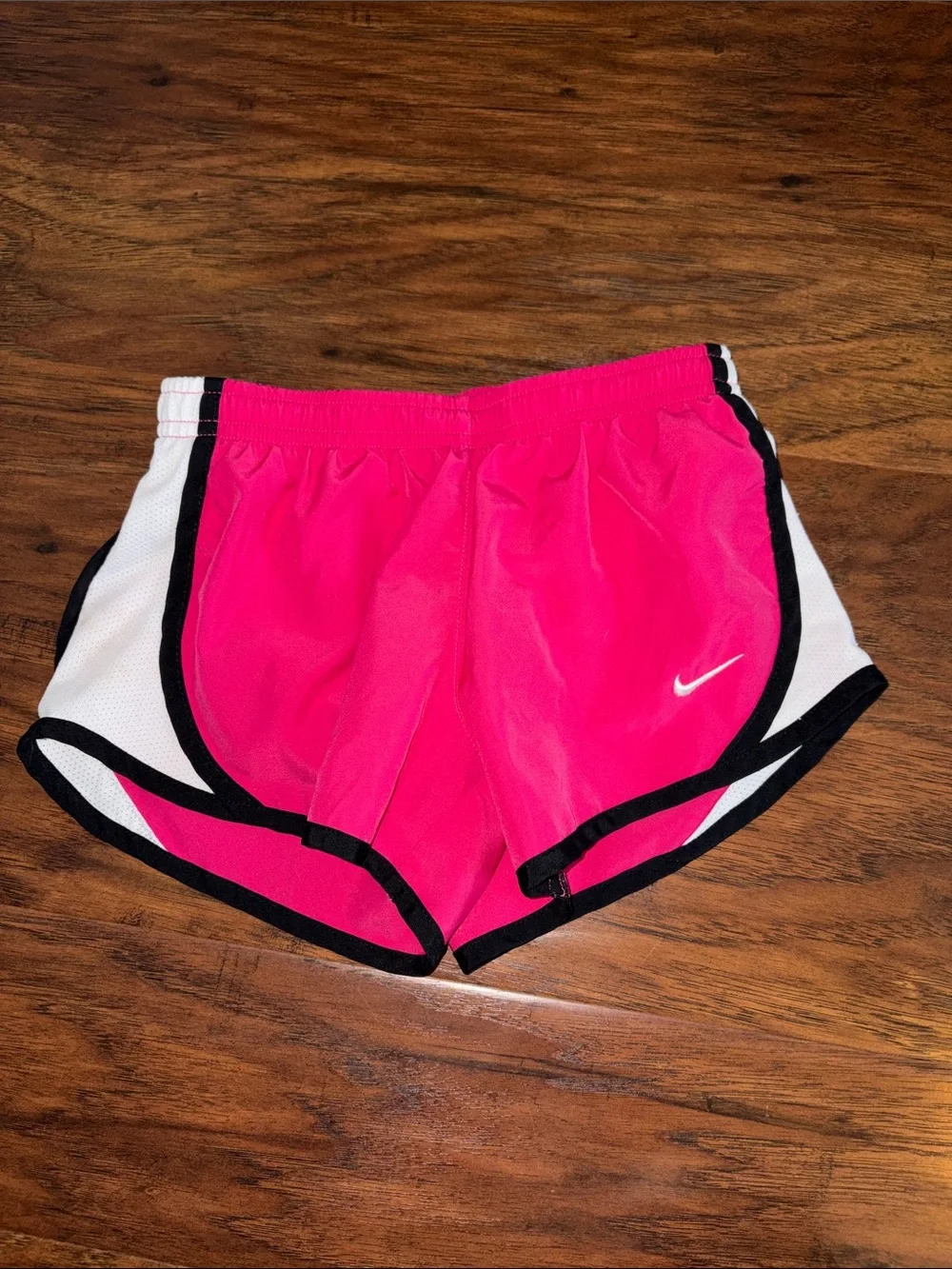 Nike Pink Girls' Athletic Shorts with Black & White Trim XS
